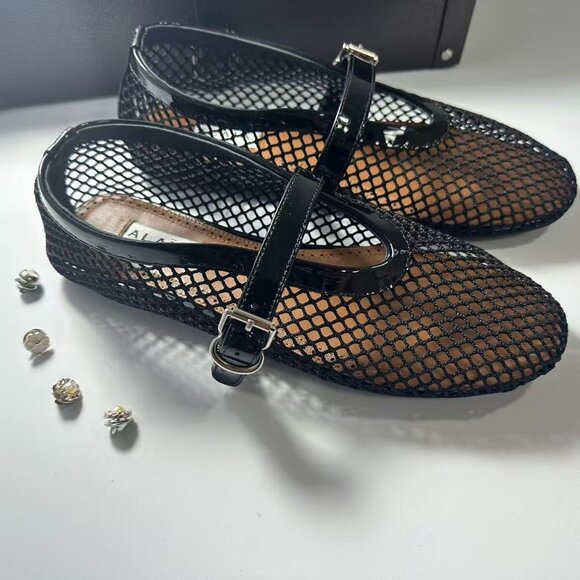 Alala Black Mesh Flats - Picture 2 of 6